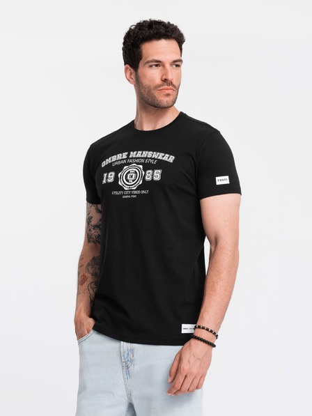 Ombre Clothing Tricou imprimat negru pentru bărbați Ombre Clothing
