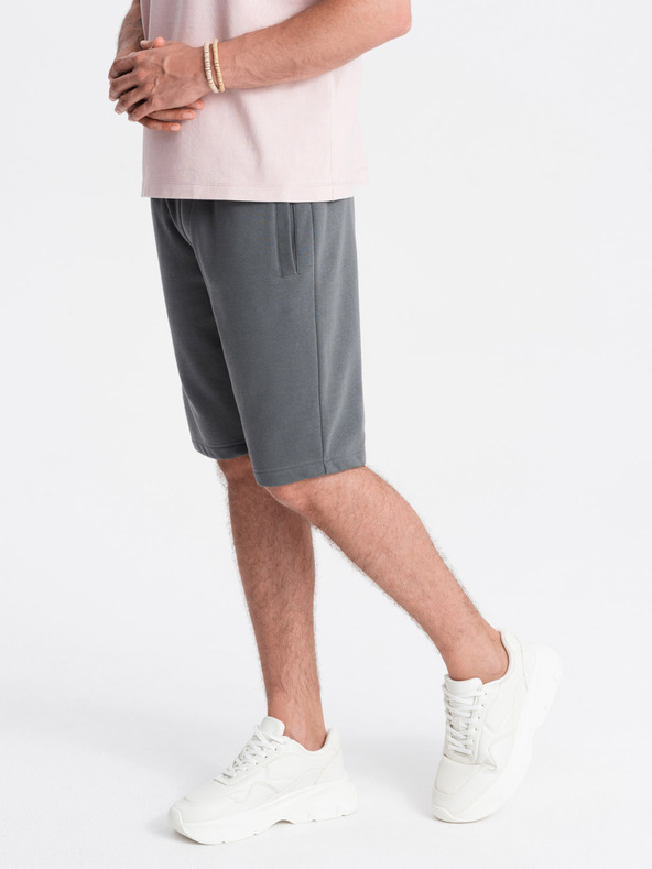 Ombre Clothing Pantaloni scurți de trening de bază gri pentru bărbați Ombre Clothing