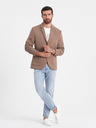 Ombre Clothing Blazer bărbătesc bej cu buzunare Ombre Clothing