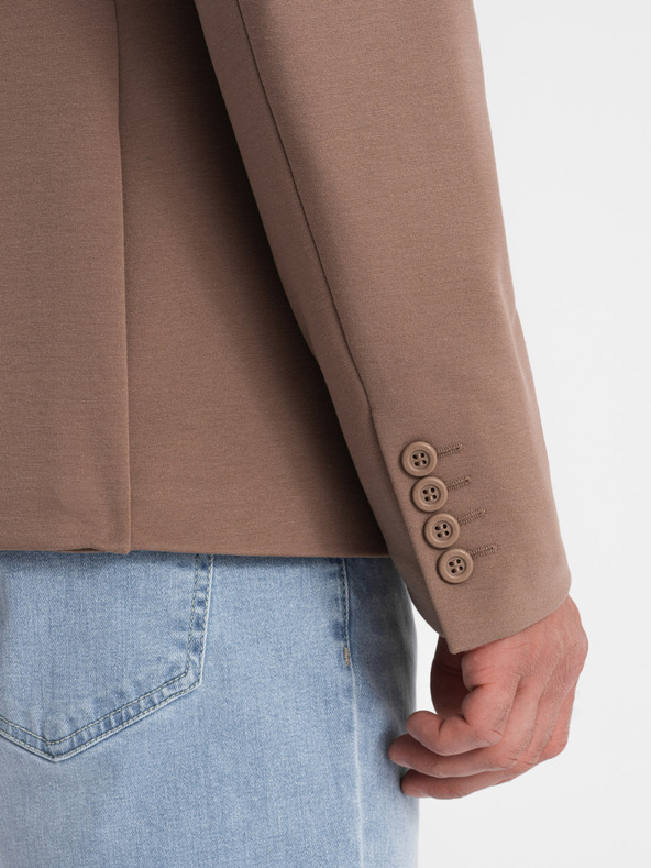 Ombre Clothing Blazer bărbătesc bej cu buzunare Ombre Clothing