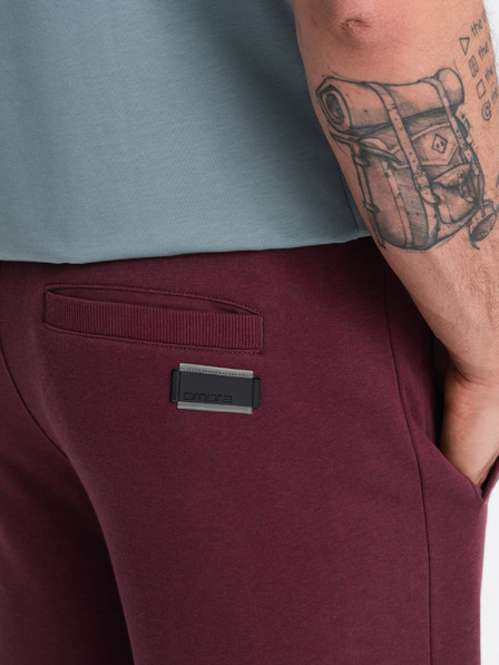 Ombre Clothing Pantaloni scurți de trening de bază Burgundy pentru bărbați Ombre Clothing