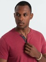 Ombre Clothing Tricou roșu cu gât rotund pentru bărbați Ombre Clothing