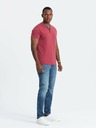 Ombre Clothing Tricou roșu cu gât rotund pentru bărbați Ombre Clothing