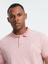 Ombre Clothing Tricou polo bărbătesc melange cu guler în dungi Ombre Clothing