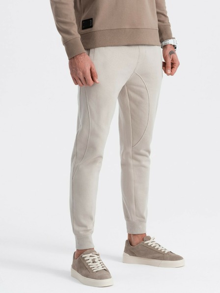 Ombre Clothing Pantaloni de trening jogger bej pentru bărbați Ombre Clothing