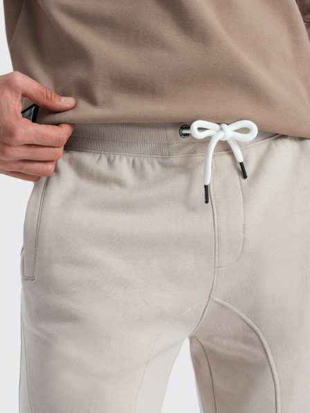 Ombre Clothing Pantaloni de trening jogger bej pentru bărbați Ombre Clothing
