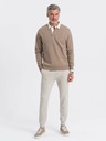 Ombre Clothing Pantaloni de trening jogger bej pentru bărbați Ombre Clothing