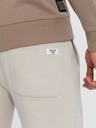 Ombre Clothing Pantaloni de trening jogger bej pentru bărbați Ombre Clothing