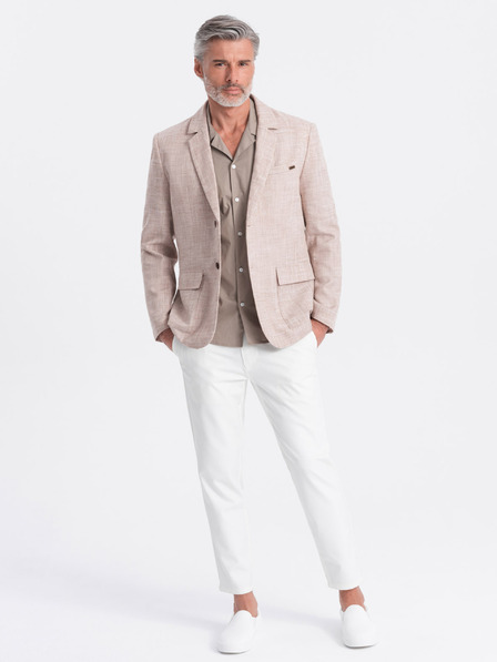 Ombre Clothing Blazer bărbătesc bej Ombre Clothing