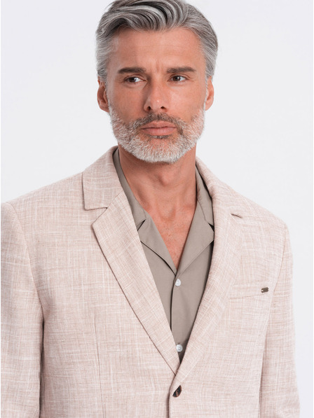 Ombre Clothing Blazer bărbătesc bej Ombre Clothing