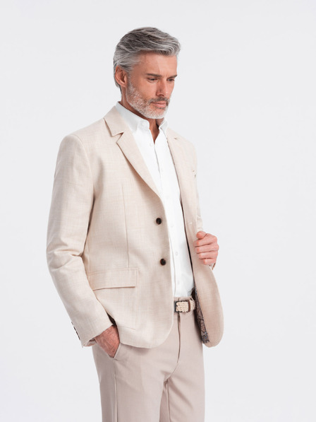 Ombre Clothing Blazer crem pentru bărbați Ombre Clothing