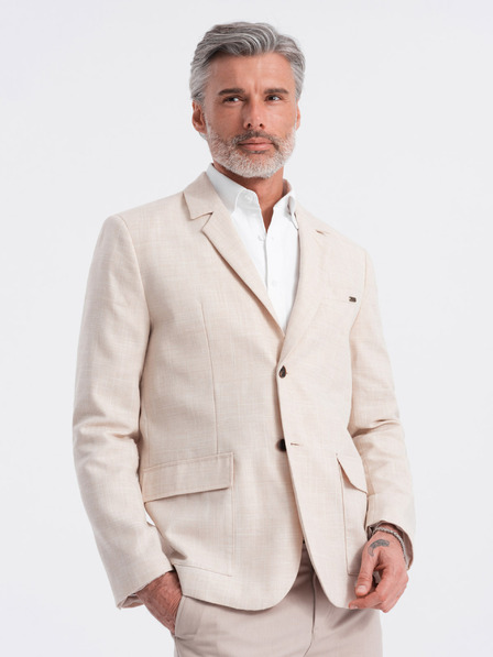 Ombre Clothing Blazer crem pentru bărbați Ombre Clothing