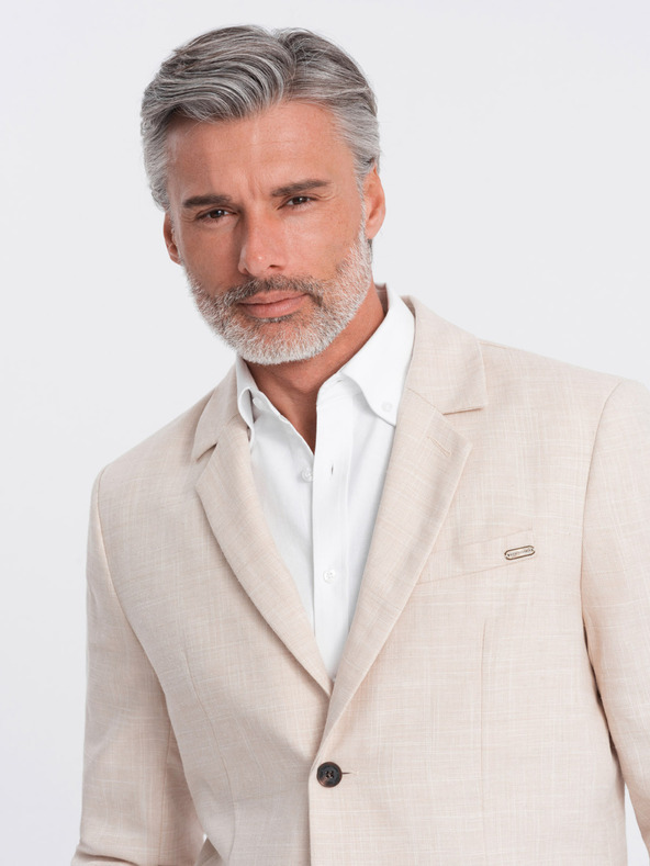 Ombre Clothing Blazer crem pentru bărbați Ombre Clothing