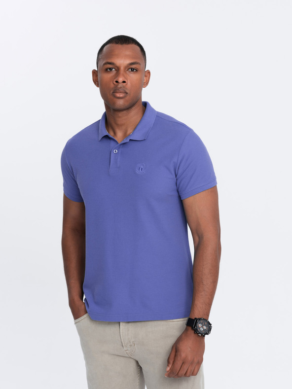 Ombre Clothing Tricou polo de bază violet pentru bărbați Ombre Clothing