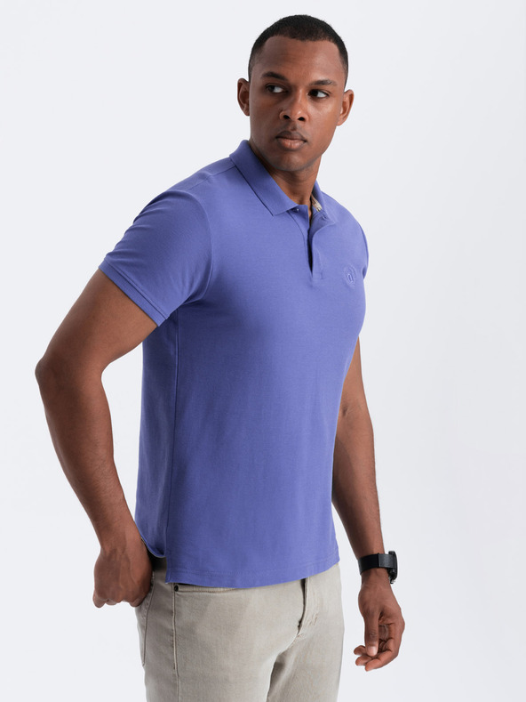 Ombre Clothing Tricou polo de bază violet pentru bărbați Ombre Clothing