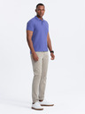 Ombre Clothing Tricou polo de bază violet pentru bărbați Ombre Clothing