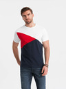 Ombre Clothing Tricou din bumbac roșu și alb pentru bărbați Ombre Clothing