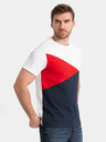 Ombre Clothing Tricou din bumbac roșu și alb pentru bărbați Ombre Clothing