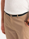 Ombre Clothing Pantaloni chino bej pentru bărbați cu curea decorativă Ombre Clothing