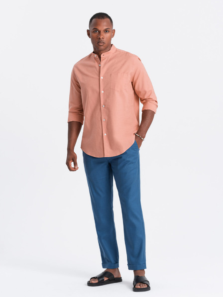 Ombre Clothing Pantaloni chino albaștri pentru bărbați cu lenjerie Ombre Clothing