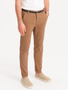 Ombre Clothing Pantaloni chino maro pentru bărbați cu curea decorativă Ombre Clothing