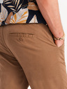 Ombre Clothing Pantaloni chino maro pentru bărbați cu curea decorativă Ombre Clothing