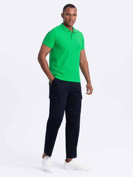 Ombre Clothing Tricou polo basic verde Ombre Clothing pentru bărbați