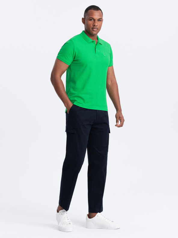 Ombre Clothing Tricou polo basic verde Ombre Clothing pentru bărbați