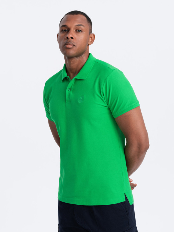 Ombre Clothing Tricou polo basic verde Ombre Clothing pentru bărbați