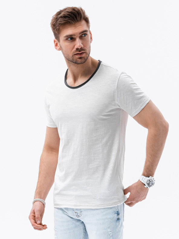Ombre Clothing Tricou crem pentru bărbați Ombre Clothing