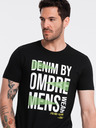 Ombre Clothing Tricou negru din bumbac pentru bărbați Ombre Clothing