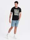 Ombre Clothing Tricou negru din bumbac pentru bărbați Ombre Clothing