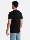 Ombre Clothing Tricou negru din bumbac pentru bărbați Ombre Clothing