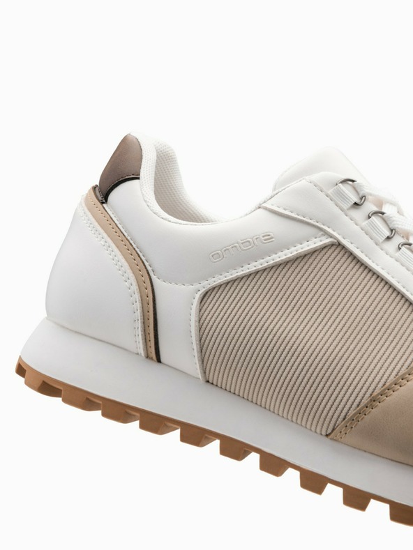 Ombre Clothing Adidași pentru bărbați bej și alb Ombre Clothing