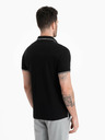 Ombre Clothing Tricou polo negru fără nasturi pentru bărbați Ombre Clothing