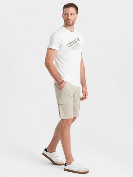 Ombre Clothing Pantaloni scurți cargo bej pentru bărbați Ombre Clothing