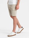 Ombre Clothing Pantaloni scurți cargo bej pentru bărbați Ombre Clothing
