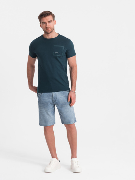 Ombre Clothing Pantaloni scurți din denim albastru deschis pentru bărbați Ombre Clothing