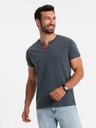 Ombre Clothing Tricou bărbătesc albastru cu gât rotund Ombre Clothing