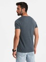 Ombre Clothing Tricou bărbătesc albastru cu gât rotund Ombre Clothing