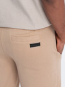Ombre Clothing Pantaloni scurți de trening basic bej pentru bărbați Ombre Clothing