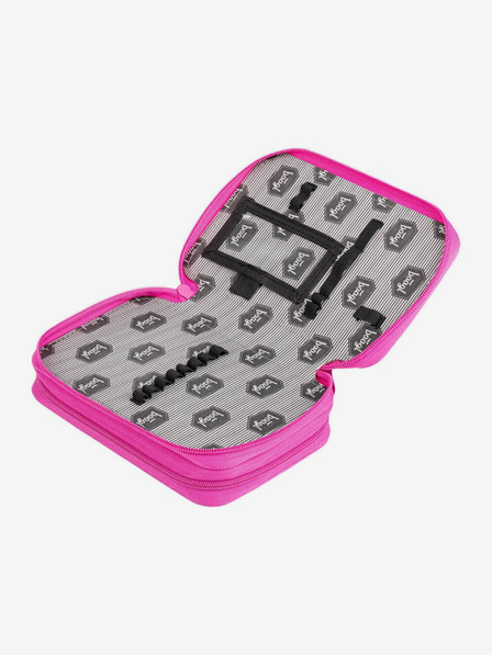 BAAGL  Creionieră școlară roz cu două niveluri logo roz Baagl