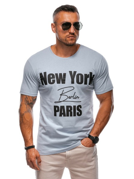 Edoti Tricou barbatesc cu imprimeu - gri EDOTI