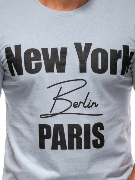 Edoti Tricou barbatesc cu imprimeu - gri EDOTI