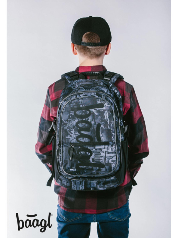 BAAGL  Rucsac de școală Baagl Core Technic gri