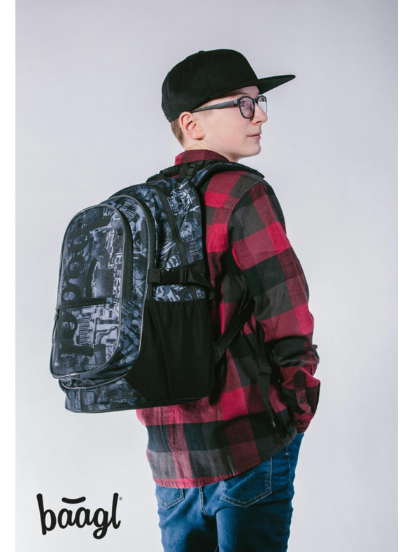 BAAGL  Rucsac de școală Baagl Core Technic gri