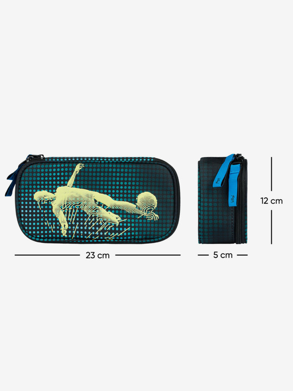 BAAGL  Geantă școlară verde pentru creioane etue Baagl Football Player