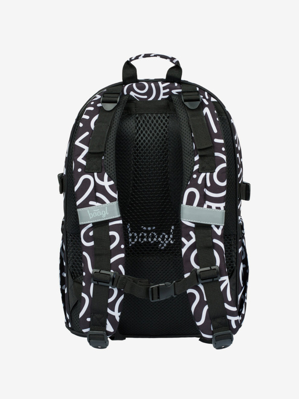 BAAGL  Set școlar negru cu model - rucsac, penar, geantă Baagl Core Element