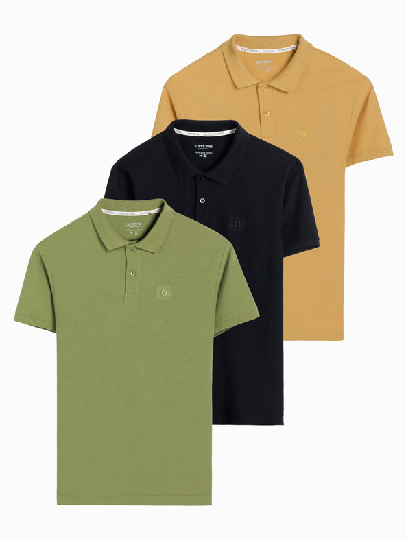 Ombre Clothing Tricou polo pentru bărbați din tricot piqué, 3-pack Ombre Clothing