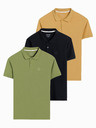 Ombre Clothing Tricou polo pentru bărbați din tricot piqué, 3-pack Ombre Clothing
